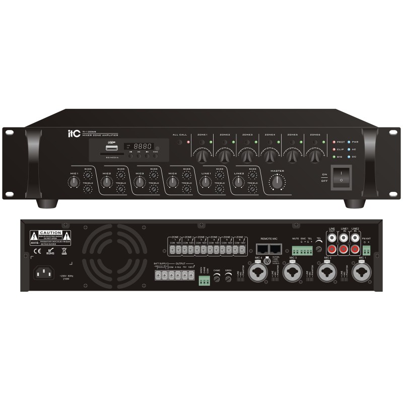 TI-350DTB Zone 5 Amplificator cu MP3/TUNER/Bluetooth