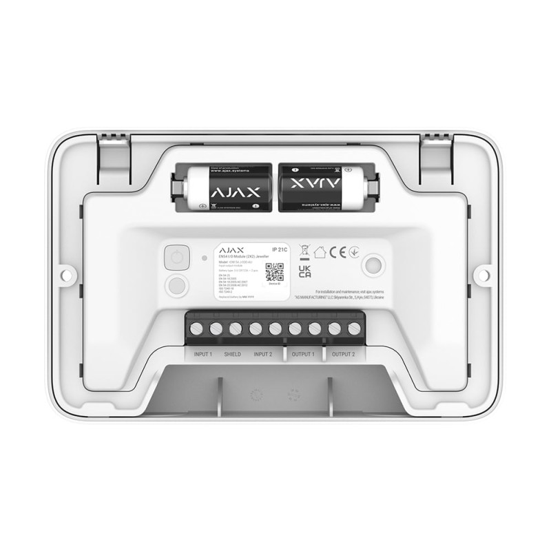 Ajax EN54 I/O Module (2X2) White — Modul wireless adresabil cu dublă intrare/ieșire pentru sistem de alarmă la incendiu          Спросить ChatGPT