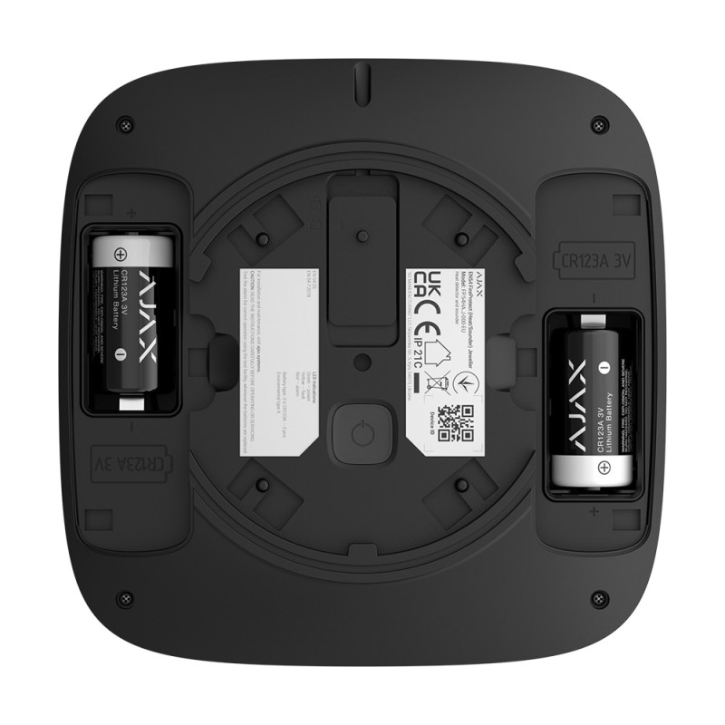 Ajax EN54 FireProtect (Heat/Sounder) Jeweller Black — Detector wireless de căldură adresabil, combinat cu sirenă sonoră