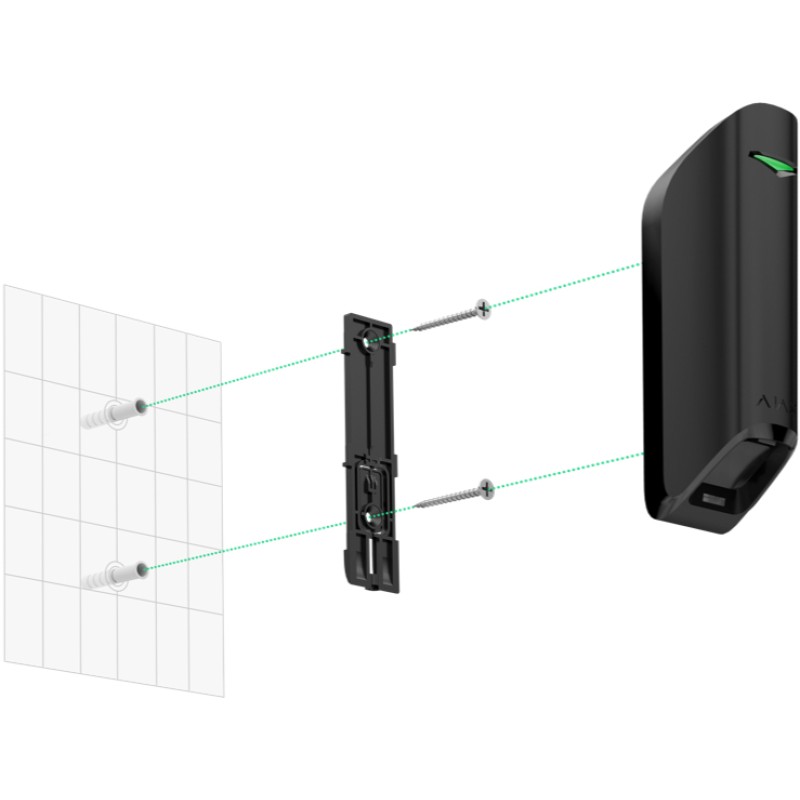 Ajax MotionProtect Curtain Black EU Senzor wireless de mișcare tip "perdea"
