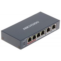 Hikvision DS-3E0106P-E/M Comutator PoE+ de birou.